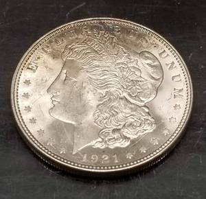 1921 MORGAN SILVER DOLLAR UNC