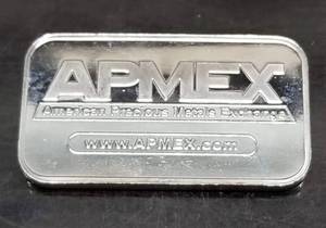 1 TROY OZ .999 FINE SILVER BAR APMEX