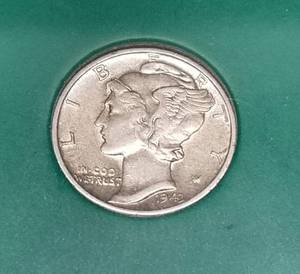 1943-D MERCURY DIME AU