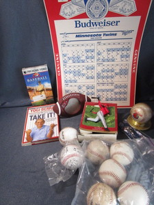 MN Twins, Baseballs, Bats