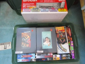 VCR, VHS Tapes, Rewinder
