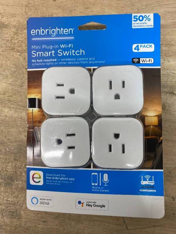 Enbrighten Set of 4 Mini WiFi Outlet Smart Plugs 