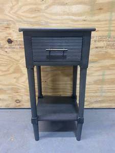 lot 38 image: ALLEN  ROTH Gunmetal Wood Midcentury End Table