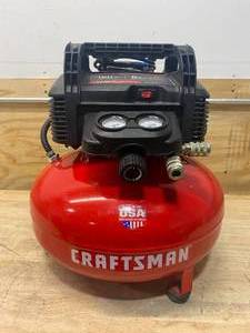 lot 39 image: CRAFTSMAN 6-Gallon Single Stage Portable Electric Pancake Air Compressor