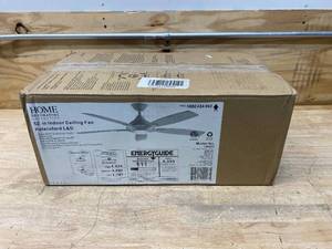 lot 17 image: HOME DECORATORS COLLECTION Petersford 52 in. Integrated LED Indoor White Ceiling Fan with Light Kit and Remote Control