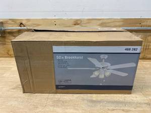lot 18 image: BROOKHURST 52 in. LED Indoor White Ceiling Fan with Light Kit