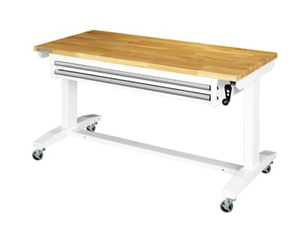 lot 7 image: HUSKY 52 in. Adjustable Height Work Table with 2-Drawers in White