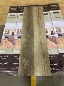 lot 5 image: UNITED WEAVERS Lot of 45 Cases of- Bryant Collection 100% Waterproof Luxury Vinyl Plank Flooring in Wine Barrel (33.47 sq ft per case)