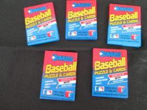 lot 50 image: 50. 5 Packs 1989 Donruss Baseball...