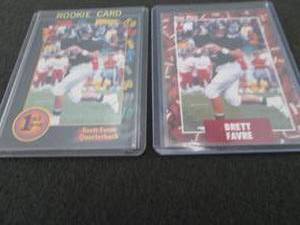 lot 100 image: 100. 2 Brett Favre Rookie Cards...