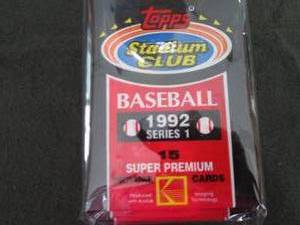 lot 135 image: 135. 8-1992 Topps Stadium Club Pack...