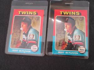 lot 151 image: 151. 2 1975 Topps Bert Blyleven Car...