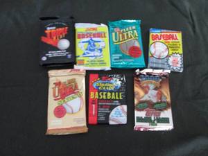 lot 165 image: 165. 7 Baseball Card Packs...