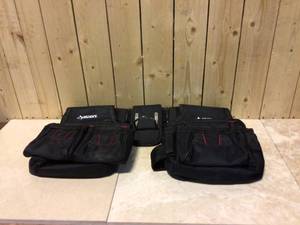 Husky 2-Bag 10-Pocket Black Contractors Work Tool Belt Customer Returns See Pictures