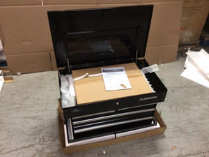 33 in. W 4-Drawer Mechanics Tool Utility Cart in Gloss Black by Husky Customer Returns See Pictures