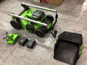 PRO 21 in. 60V Battery Cordless Self-Propelled Walk-Behind Lawn Mower with (2) 4.0 Ah Battery and Charger by Greenworks Customer Returns See Pictures
