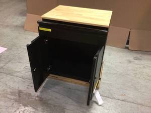 Heavy Duty Welded 20-Gauge Steel 1-Drawer 2-Door Garage Base Cabinet in Black (28 in. W x 32 in. H x 21.5 in. D) by Husky Cusotmer Returns See Pictures