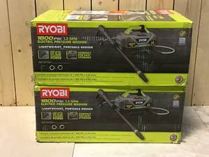 Lot of 2 RYOBI 1800 PSI 1.2 GPM Cold Water Electric Pressure Washer Customer Returns See Pictures