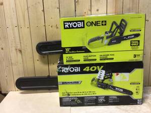 LOT OF RYOBI CORDLESS CHAIN SAW Customer Returns See Pictures