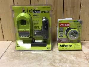 RYOBI ONE 18V Lithium-Ion 2.0 Ah Compact Battery and Charger Starter Kit&amp RYOBI Compact  Lsder  Level Customer Returns See Pictures