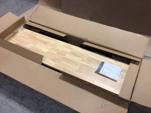 6 ft. Folding Adjustable Height Solid Wood Top Workbench in Black by Husky Customer Returns See Pictures