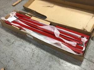 8 ft. Adjustable Height Solid Wood Top Workbench in Red for Ready to Assemble Steel Garage Storage System by Husky Customer Returns See Pictures