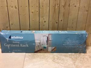 lot 6 image: Silver Metal Clothes Rack 34.75 in. W x 66.25 in. H Customer Returns See Pictures