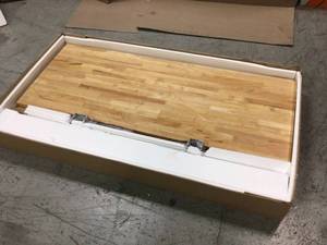 62 in. Adjustable Height Work Table in White by Husky Customer Returns See Pictures