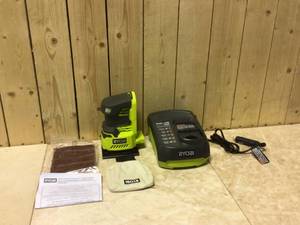 RYOBI ONE 18V In-Vehicle Dual Chemistry Charger for use with 12V DC Outlet &amp RYOBI ONE 18V Cordless 14 Sheet Sander with Dust Bag&nbsp&nbspCustomer Returns See Pictures