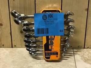 GEARWRENCH Metric 90-Tooth Flex Head Combination Ratcheting Wrench Tool Set&nbsp&nbspCustomer Returns See Pictures