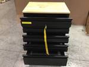 Heavy Duty Welded 18-Gauge Steel 5-Drawer Garage Base Cabinet in Black (28 in. W x 32 in. H x 21.5 in. D) by Husky Customer Returns See Pictures