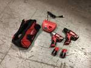 M12 12-Volt Lithium-Ion Cordless Hammer DrillImpact Driver Combo Kit (2-Tool) with (2) 1.5Ah Batteries, Charger & Bag by Milwaukee Customer Returns See Pictures
