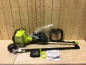 lot 48 image: RYOBI Reconditioned 2-Cycle 25 cc Gas Full Crank Straight Shaft String Trimmer Customer Returns See Pictures
