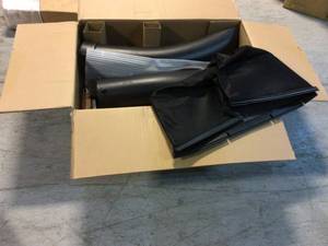 lot 56 image: 38 in. Bagger for RYOBI 38 in. Riding Lawn Mower Customer Returns See Pictures