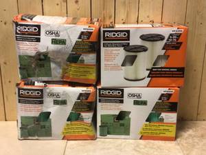 lot 60 image: RIDGID OSHA Compatible Kit with HEPA Level Filtration and Cyclonic Dust Bags for Select 12 -16 Gal. WetDry Shop Vacuums Customer Returns See Pictures