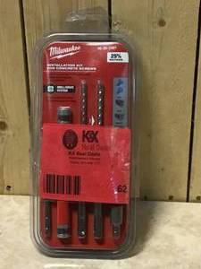 lot 62 image: 14 in. x 532 in. Carbide Tip SDS Plus Concrete Screw Drill and Bit Kit (7-Piece) Customer Returns See Pictures