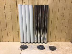 lot 87 image: Hettich 2-38 in. Adjustable 28 in. White Steel Table Leg (Set of 4) Customer Returns See Pictures
