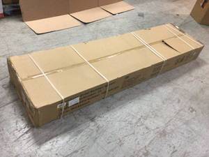lot 109 image: 8 ft. Adjustable Height Solid Wood Top Workbench in Black for Ready to Assemble Steel Garage Storage System by Husky Customer Returns See Pictures