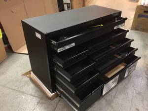 lot 115 image: Husky 52 in.  Rolling Cabinet  in Matte Black by Husky Customer Returns See Pictures