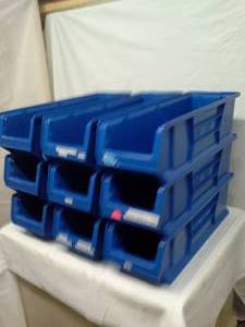 lot 31 image: Quantum Storage Blue Stackable Parts Bin (9 Bins)