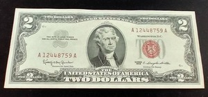Uncirculated 1963 Red Seal $2 Bill