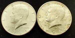 2 90% Silver Kennedy Half Dollars