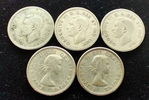 5 Silver Canadian Dimes