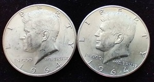 2 90% Silver Kennedy Half Dollars