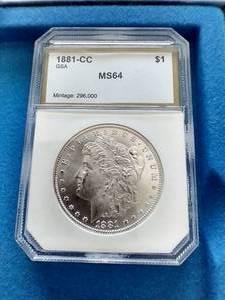 1881-CC Morgan - GSA Hoard - MS64 With COA & Box