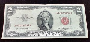 1953 Red Seal $2 Bill