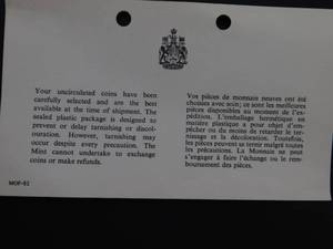 1966 Canada Uncirculated Mint Coin Set