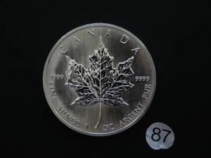 1989 Brilliant Uncirculated .9999 1 Oz. Silver Canada Maple Leaf