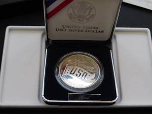 1991 Proof USO Silver Comm. Dollar in Original Mint Packaging w COA