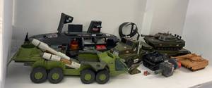 Group of military toys, G.I. Joe, ghostbusters,cap guns